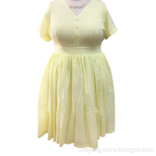 Comfortable Women Cotton Jacquard Dress